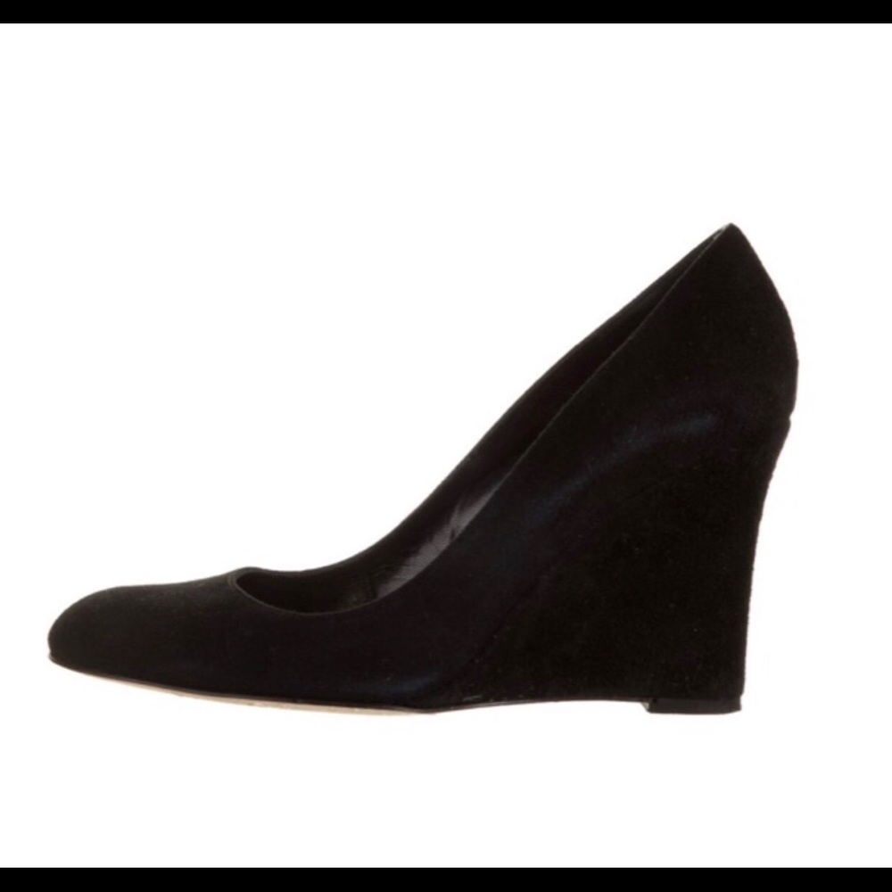 Kate Spade Black Suede Wedges